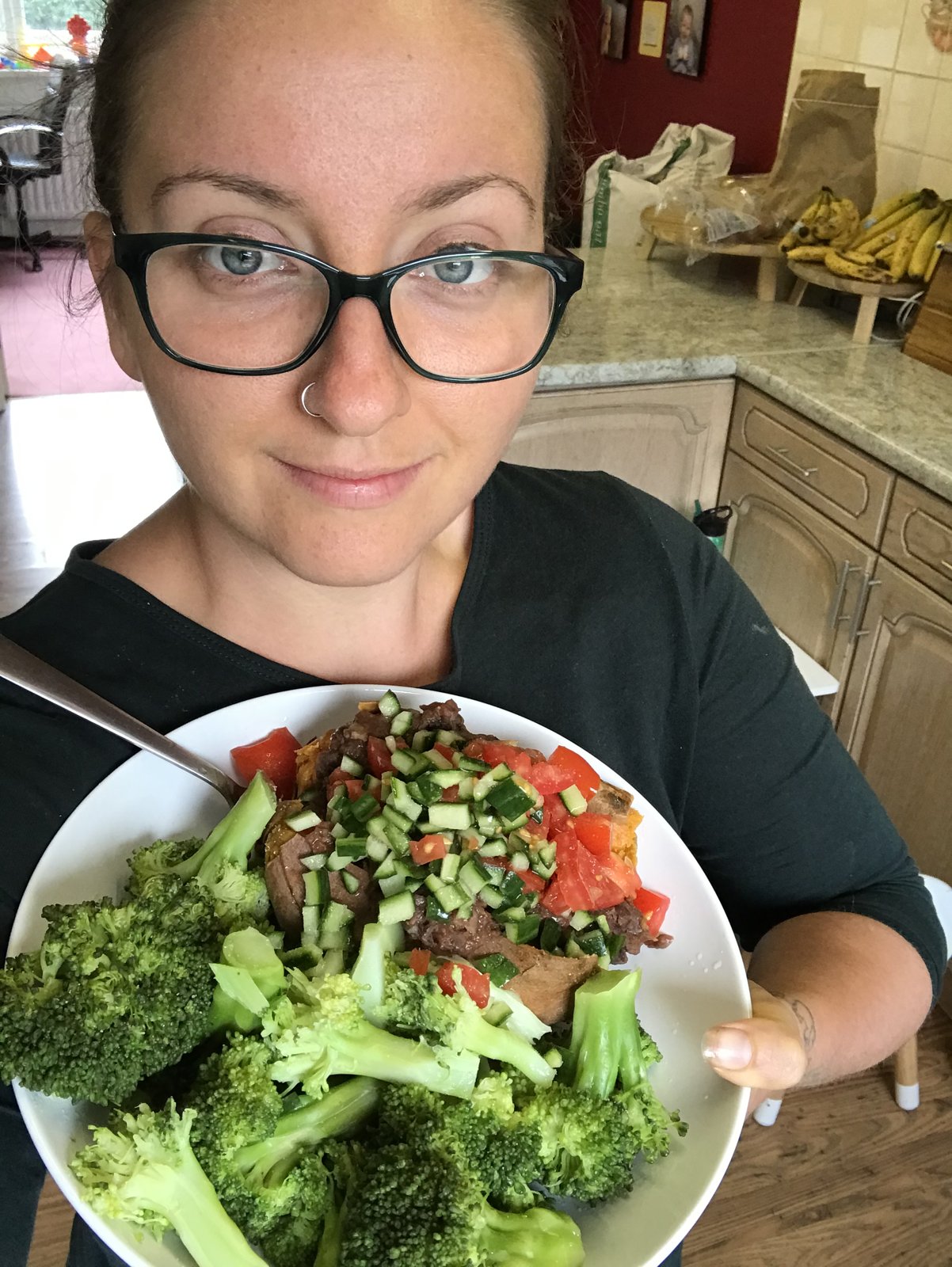 Ami with one of the first meals she posted, June 2020