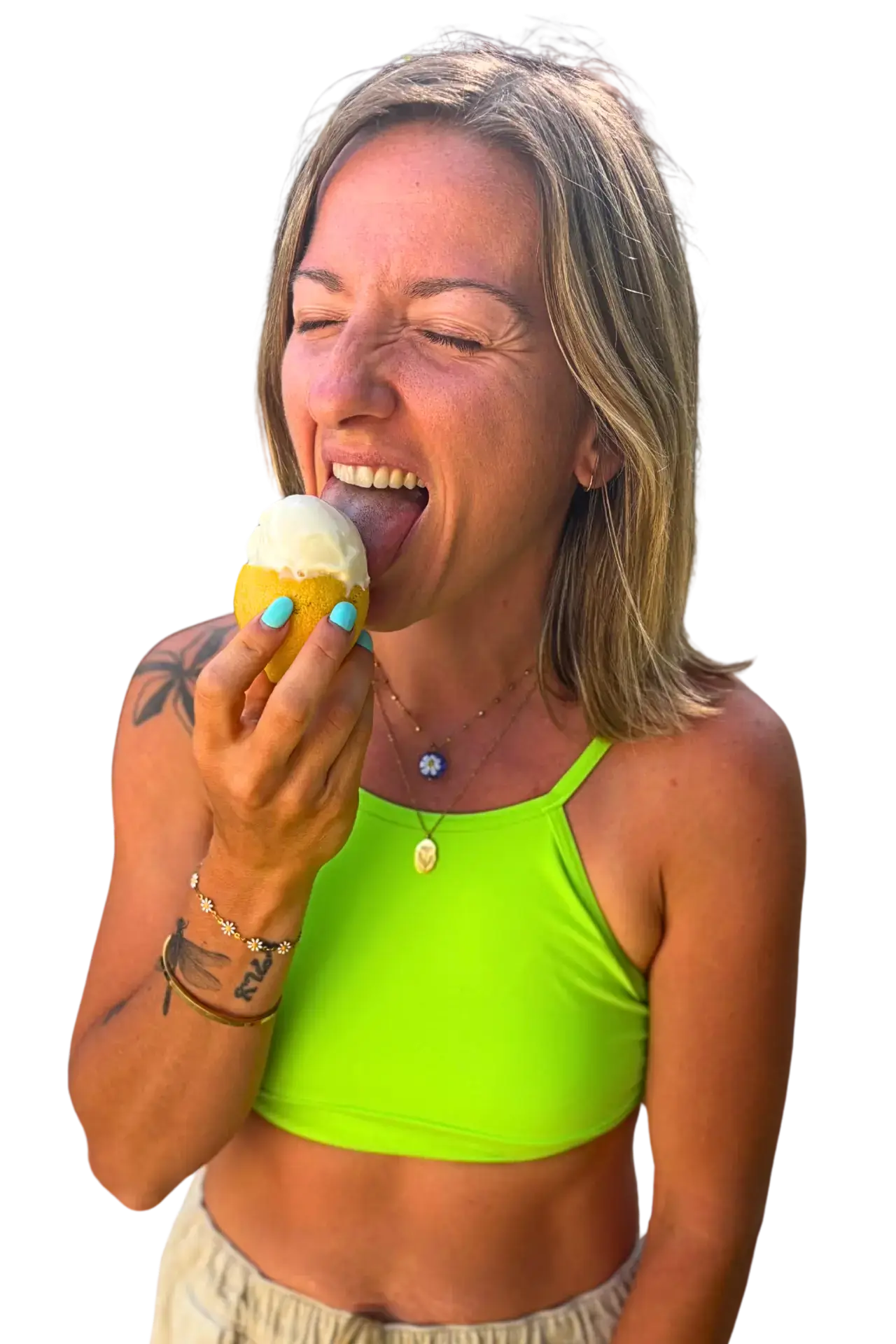 Ami holding an ice cream cone